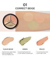 The Saem Cover Perfection Triple Pot Concealer #01 Correct Beige