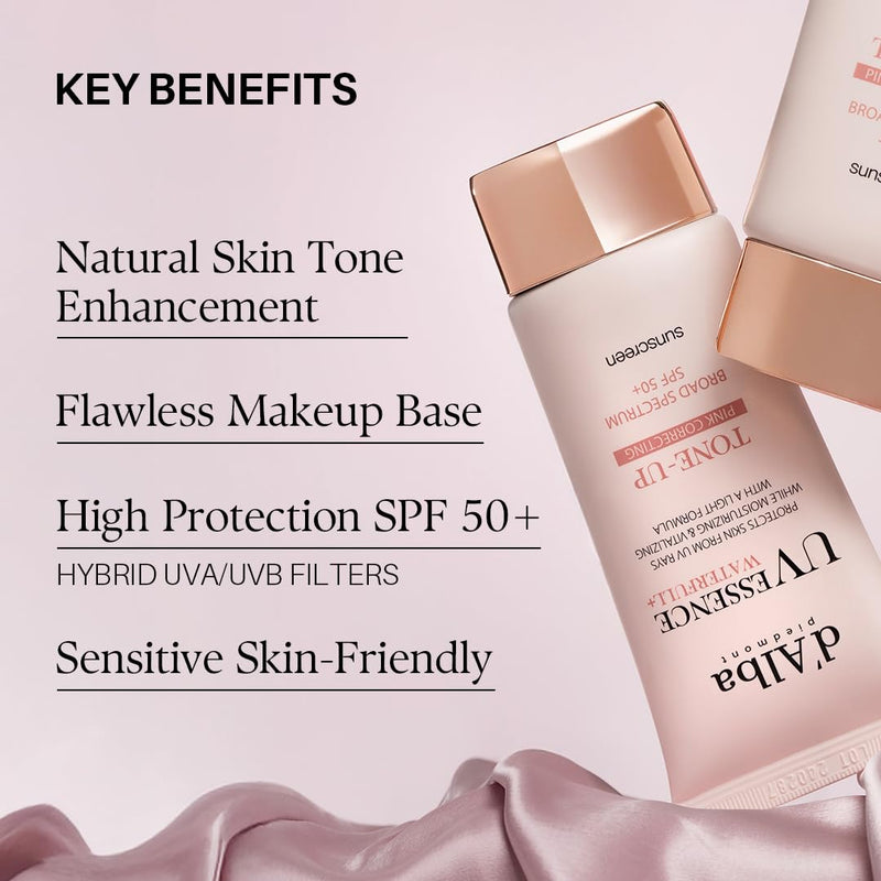 D'ALBA UV ESSENCE WATERFULL TONE-UP PINK CORRECTING SUN CREAM SPF 50+ PA++++