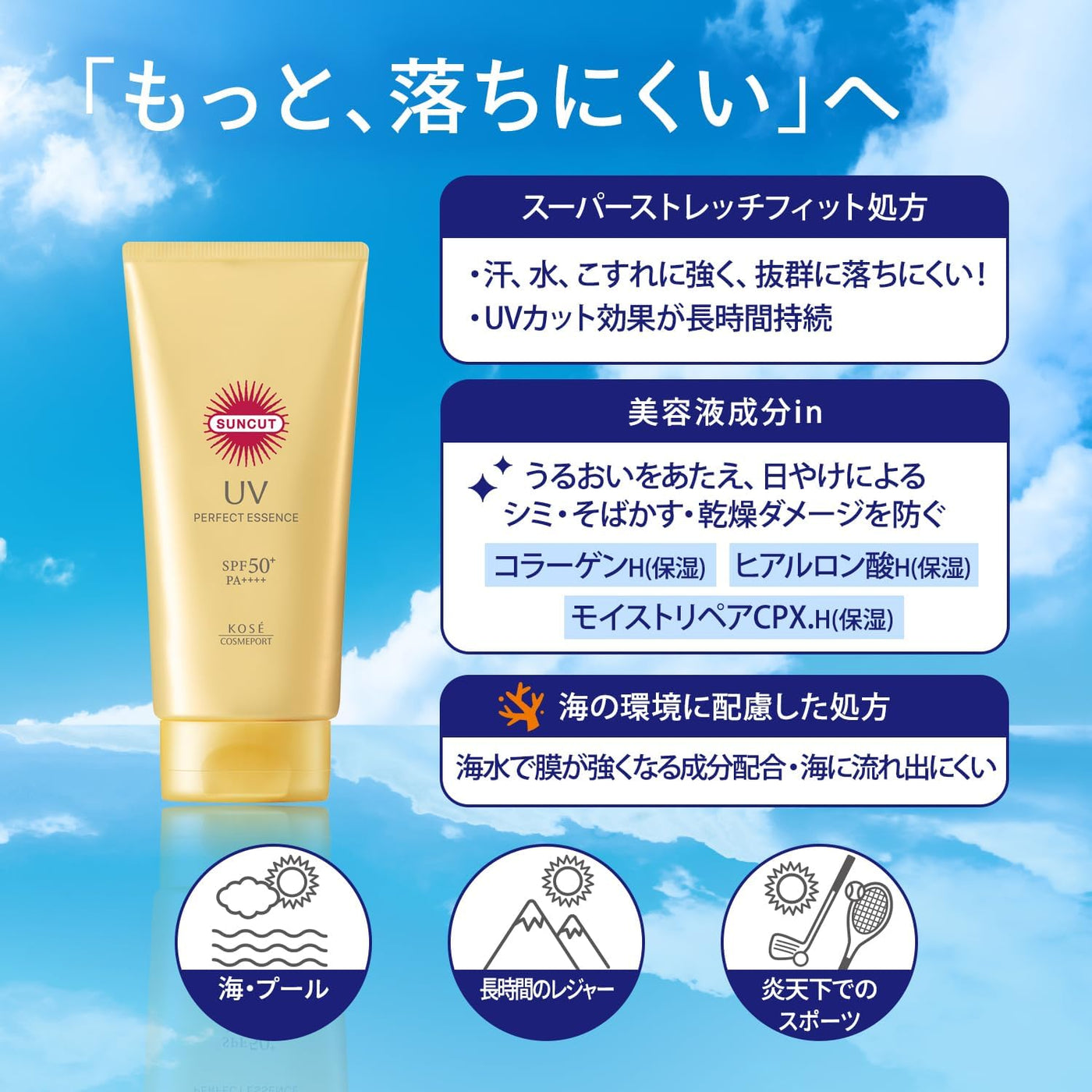 KOSE SUNCUT UV PERFECT ESSENCE SPF 50+ PA++++ – Mochi Mochi NZ
