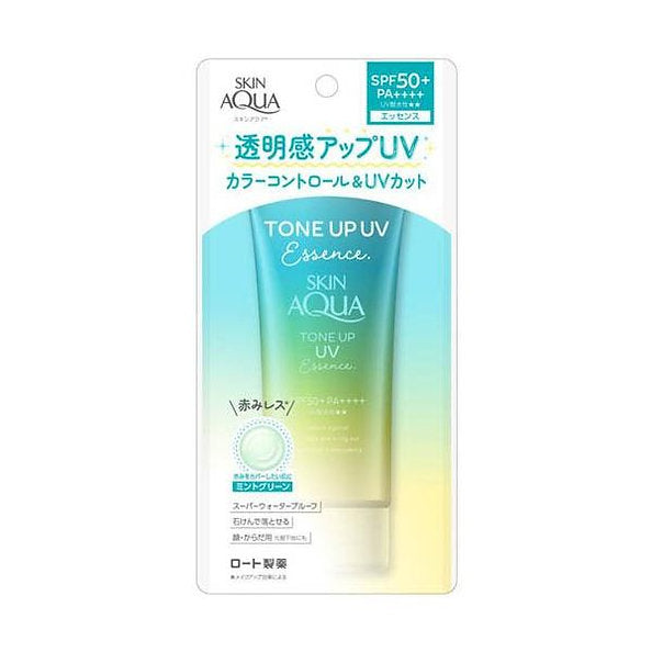 Rohto Skin Aqua Tone Up UV Essence SPF 50+ PA++++ (Mint Green)