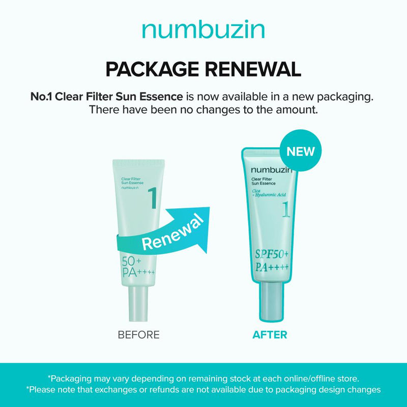 NUMBUZIN NO.1 CLEAR FILTER SUN ESSENCE SPF50+ PA++++